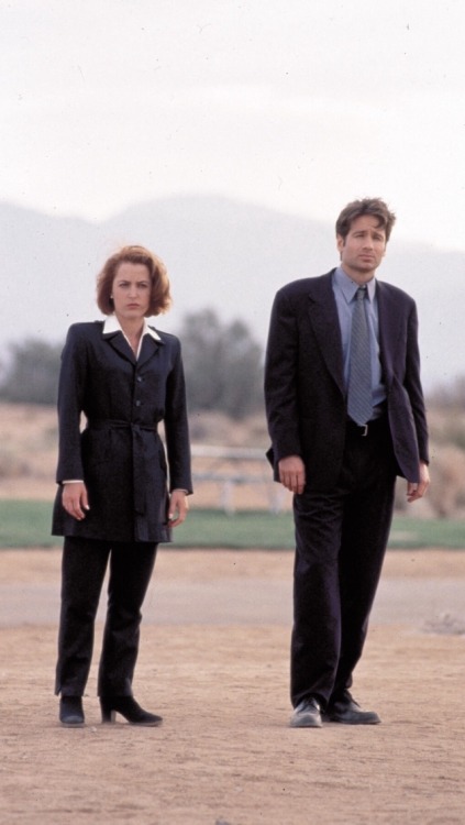 a few wallpaper sized photos of gillian and david/mulder and scully for ya! (none of the photos are 