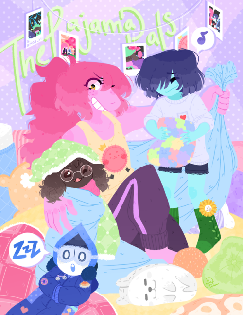 it’s a pajama party with the $!$&mdash;&ndash;fun gang! my piece for @deltazine ! please consider gr