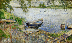 david-burliuk:  Boat at a shore Sun via David BurliukMedium: oil on canvas