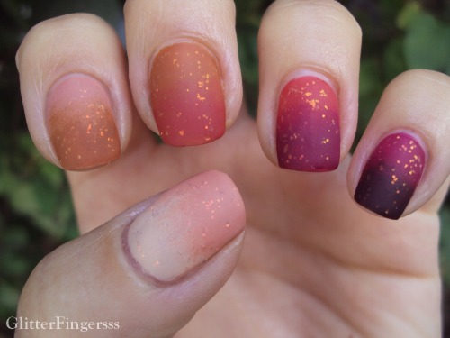 glitterfingerlexa:  Fall Nail Challenge - Fall ombre 