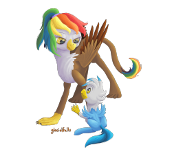 rainbowfeatherreplies:A few years down the road… What’s this small creature near Feather….?  (Art by GlacialFalls )   &hellip;=o!!!