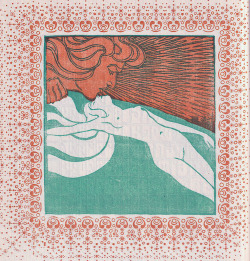 zombienormal:March: Spotlight Kiss. Woodcut by Wilhelm List, Ver Sacrum, 1903. Via.