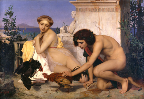 via-appia:Young Greeks Attending a Cock Fight, 1846 Jean-Léon Gérôme (1824&ndash