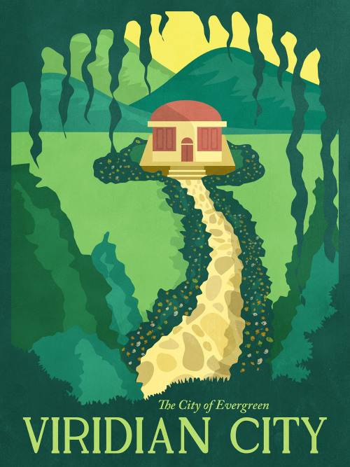 Pokemon Travel Poster - Viridian City“A beautiful city that is enveloped in green year-round&r