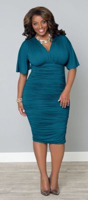 Plussizeebony:  Nakeesha Witherspoon In Kiyonna’s Rumor Ruched Dress, Essential