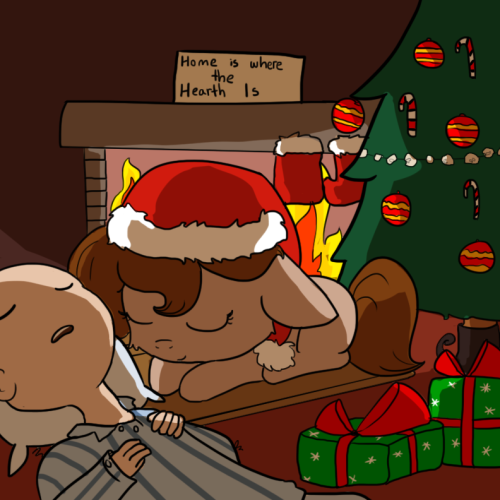 thehorsewife:  Merry Christmas you guys. I took a small old tablet to home and drew this on the old laptop.    ^w^