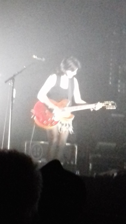 Miki Berenyi of LUSH. Playing her Epiphone Riviera 12- string at Lush’s final ever gig at Manchester