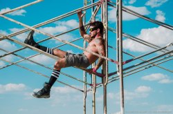 summerdiary:  Johnny Hazzard, Burning Man 2012 Photographed by Eric Schwabel during construction of the Mal-Mart tower (via Eric Schwabel) The Summer Diary Project.  Follow us on Facebook + Twitter @summer_diary 