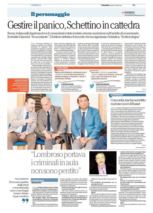 La Repubblica 07 Agosto 2014 Il Fatto Quotidiano 07 Agosto 2014