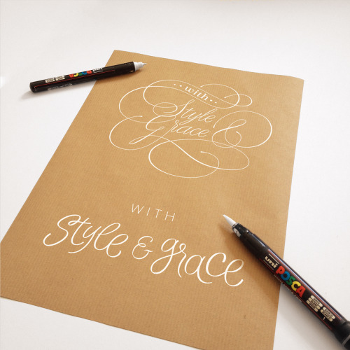 betype:    hand lettering on kraft paper 2 by  James Lewis /  Ligature Collective