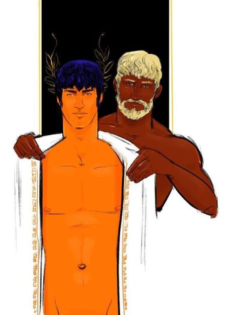 egorodriguez:  Instead of mythology I’ll go for classical history today. Emperor Hadrian & Antinous #egorodriguez #illustration #art http://ift.tt/2mfySOE
