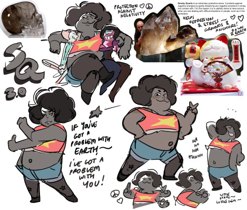 rebeccasugar:Smoky Quartz - this was a 3rd pass on Smoky’s design, incorporating ideas from Danny, P