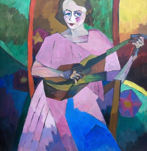 Aristarkh Lentulov, Woman with a Guitar, 1913Image released into the public domain.