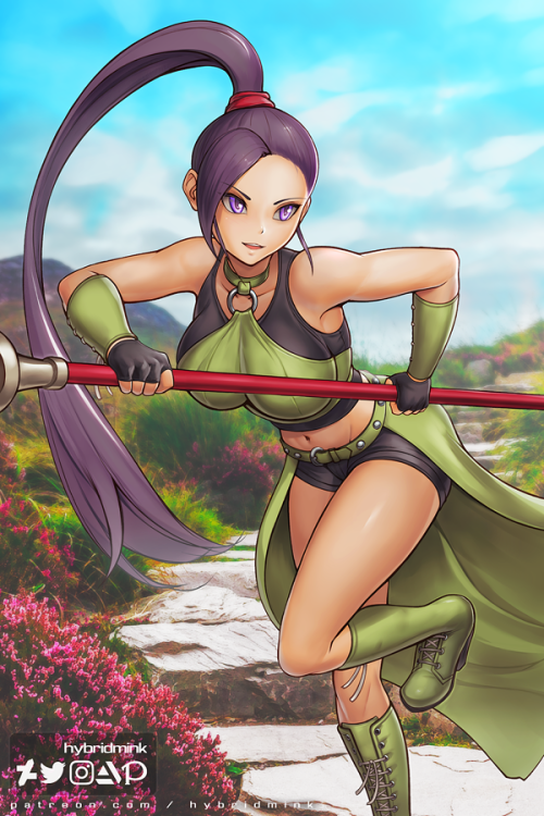 Jade from Dragon Quest XI. Winner of January’s fanart poll, and character I’ve been mean