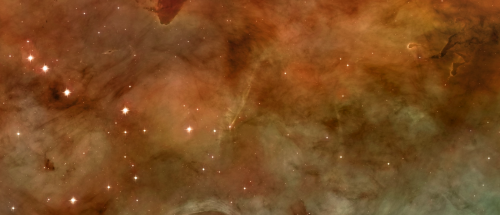 lordofthesvdandlonely:     carina nebula, about 8000 light years away, 50 light years long in this false colour image. bright star in second panel is about 100-150 times the mass of the sun.  