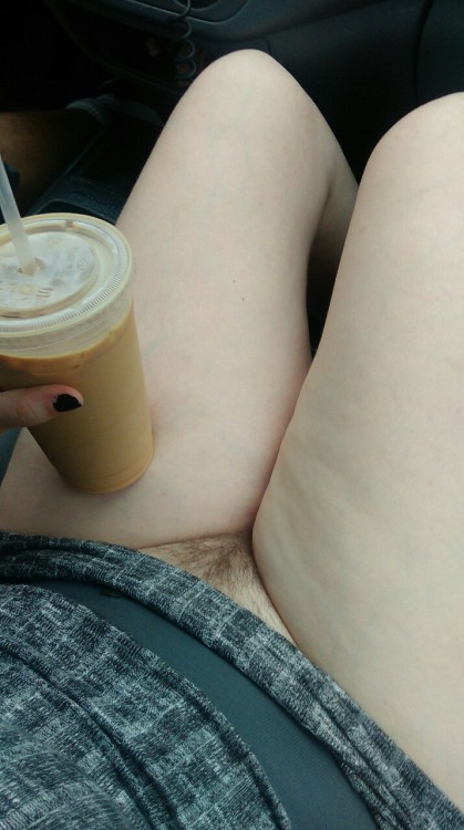 teddie-morbid:  sheikh–occult-wolf:  teddie-morbid:  Good morning 💜 daddy took me to get coffee    gaahhh, I love it!:)  youve got such pretty brown colored pubes!& your nails! are they black!? I tryed doing my black but i alwys do a shitty