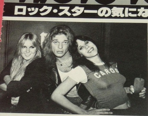 Lita Ford,David Lee Roth and Laurie  McAllister,1978