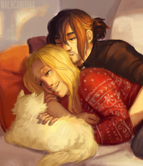 malacandrax: A cosy commission for @yeahmic This was so much fun to do :’), a combo of all my fav things <3 Commission info here 
