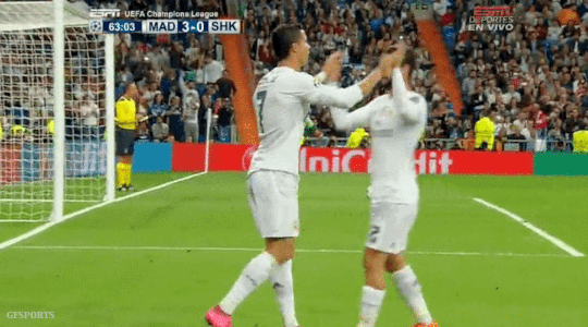 Cristiano Ronaldo:I want to score another 400 goals!~ Real Madrid vs  Atletico 3:0 UCL 2017 on Make a GIF