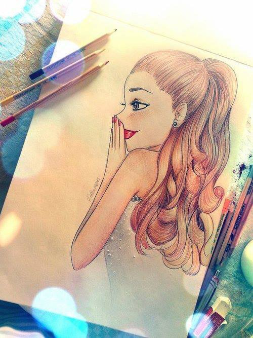 Cute anime girl pencil drawing