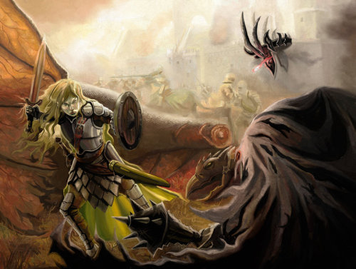 Eowyn vs the Nazgul  (via Eowyn vs the Nazgul by DrStein on deviantART)