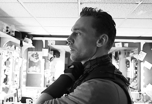 Tom Hiddleston prepares for a performance of Coriolanus at The Donmar Warehouse, 2014