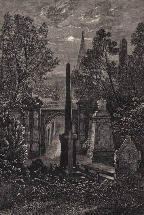 Highgate Cemetery, London, 19th century from The Illustrated London News