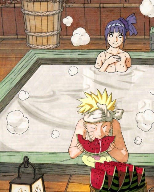 lady-nounoum: Naruto and Hinata are taking their first bath together in their honeymoon ^-^