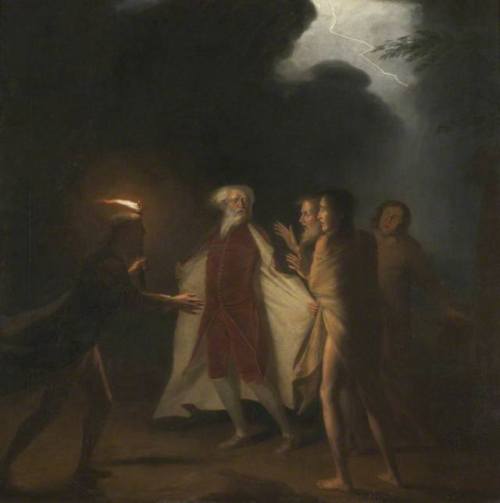 King Lear in the Tempest Tearing off his Robes, George Romney
