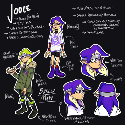 redesigned my splat ocs a bit, hopefully wanna make some comics abt these 4 in the future