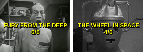 scriptscribbles:the missing stories of Doctor Who(missing/total episodes per serial)