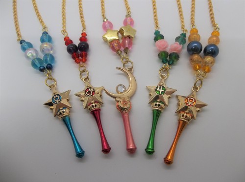 plotbunniesstudio:Sailor Senshi Transformation Wand Necklaces