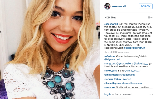 lunarcappy:  sexandtheastrology:  haydenomero:  so i dont know if any of you have heard of essena oneill, but basically she is this 18 year old girl who spend the last year building a ‘career’ in social media and youtube. however, yesterday, she deleted