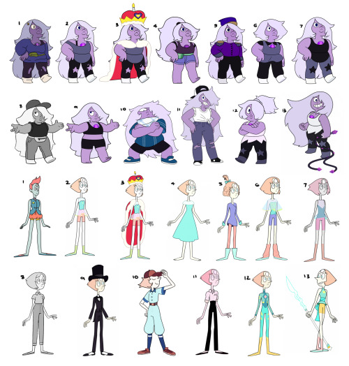piikeo:amethyst/pearl fusion art meme! feel free to use this.just pick an amethyst and a pearl, send