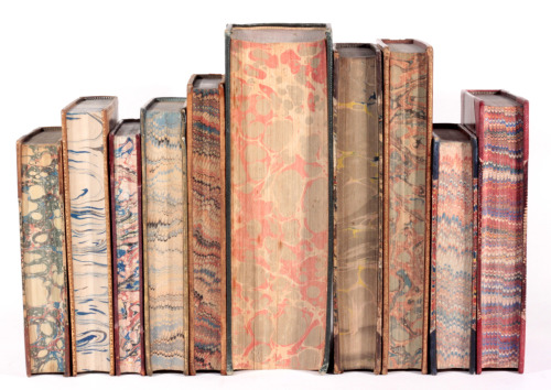 19th century books with marbled page edges 