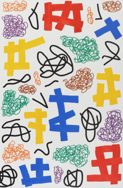 primary-yellow:  JONATHAN LASKER THE HANDICAPPER´S FAITH, 2011 (DETAIL) PRIMARY YELLOW