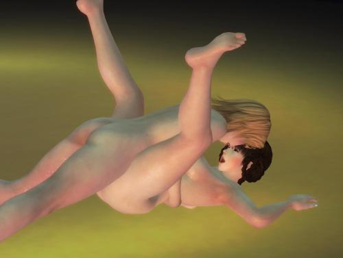 nudekittyn:  The girls were lead into the salesroom, naked and arms bound behind them, shoved into a pile in the middle of the room, where the clients could see and judge. Their skins glistened with the aphrodisiac oil that had been rubbed into them,