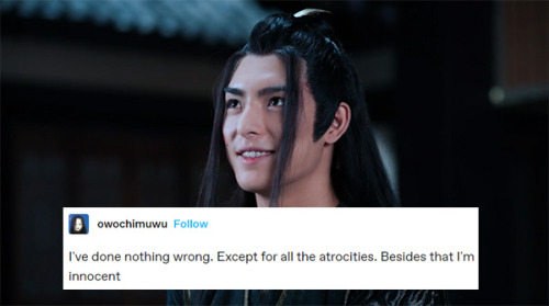 thepastisaroadmap:veliseraptor:text post meme + xue yang, because what else do I do with my time the