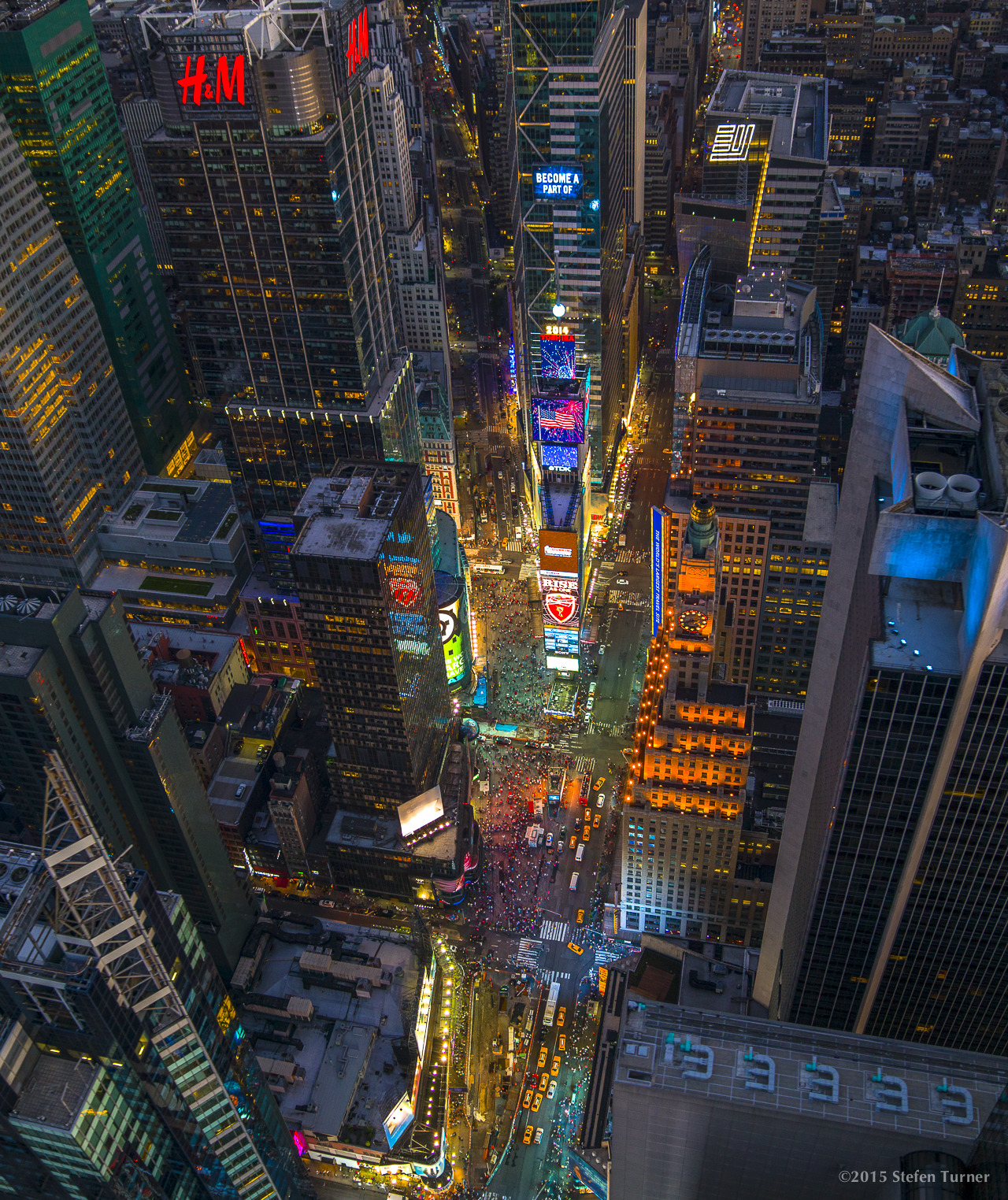 newyorkcityfeelings:  Times Square Manhattan. Aerial photography by Stefen Turner.
