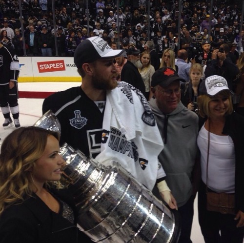 NHL WAGs — Jeff Carter and Megan Keffer with their dogs Mac