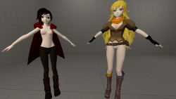 Well, after 6 insanely frustrating hours and a beautiful neck pain as reward, i have a small update about RWBY stuff.I wasn’t happy with the models since they were my first ports. I tried to fix them several times, but couldn’t manage to do it. The