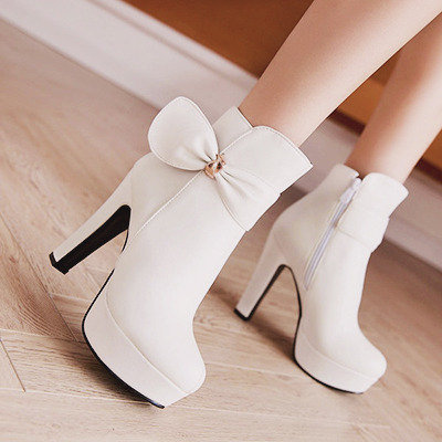 kaonoshi:Ankle Boots With Bow DecorationDiscount Code : Jan15off (15% off)