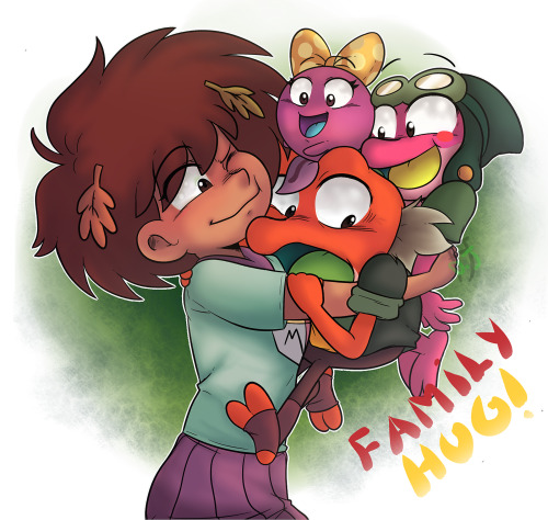 Family Hug!new drawing of Amphibia! this time with the whole family included   