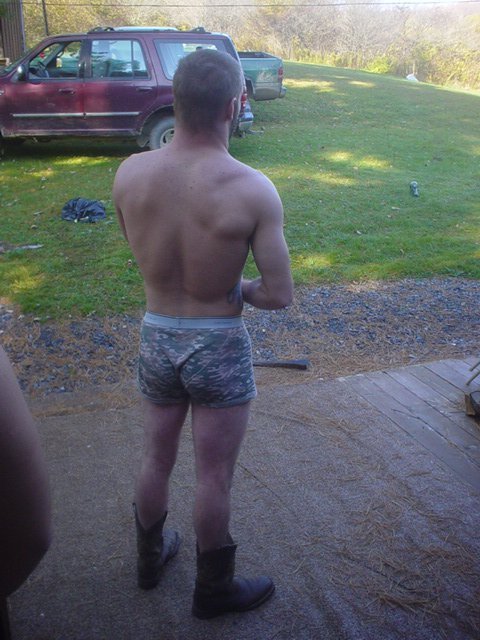 muskybro:  camo undies soaking up some butt sweat  He just so happened to see a duck that looked lik
