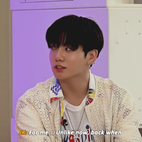 Jungkook Answering The Question About Who Was His Favorite Star When He Was Young (cr. Monojoonss)