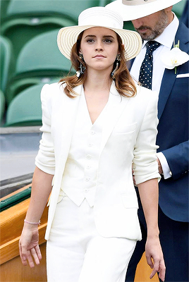 emmawatsonsource: Emma Watson at the Wimbledon Women’s Semi-final (7/14/2018)
