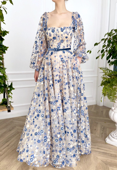 fairmaidnelly:rebelknight:  silverscreenx:evermore-fashion:Teuta Matoshi ‘Larkspur Fields’ Haute Couture Gowns   @such-justice-wow  @fairmaidnelly    😍😍