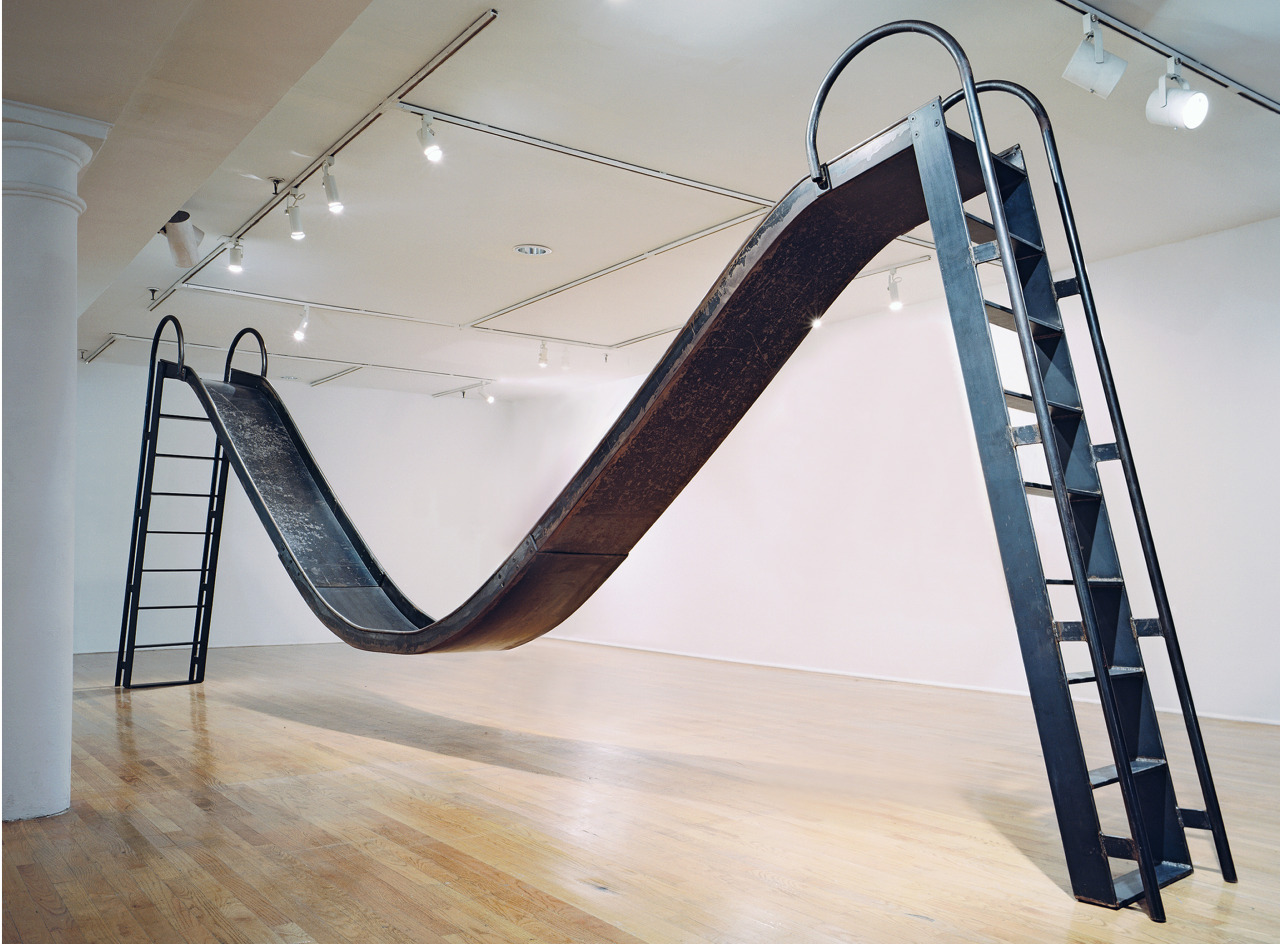 heckboy:
“ sculpture-center:
“ FEATURED ARTIST: Karyn Olivier, Doubleslide, 2006. Installation view, The Studio Museum in Harlem, New York. Steel. 7 x 25 x 22 feet.
Courtesy the artist and The Studio Museum Harlem.
”
mickeys dick smasher is finally...