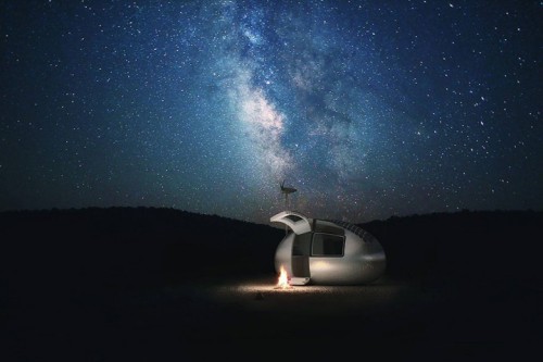 innocenttmaan:  Slovakian design firm Nice Architects created this Ecocapsule,  the first truly independent micro-home. The Ecocapsule is a 14 x 7 x 7-foot new, teeny tiny smart home powered entirely by the sun and the wind, with a 9700 Watt-hour battery.