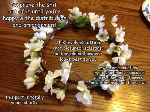 bilesandthesourwolf:thespookynan:How to make a flower crowni’m crying at how perfect this is. 